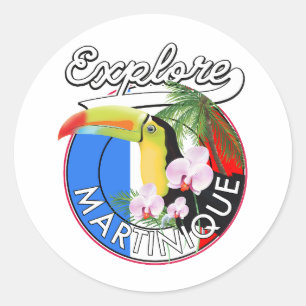 Martinique Travel logo Ronde Sticker