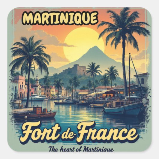 MARTINIQUE VIERKANTE STICKER (Voorkant)