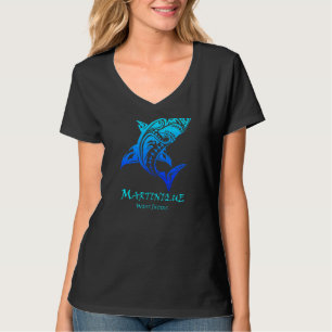 Martinique West Indies Retro Tribal Shark T-shirt