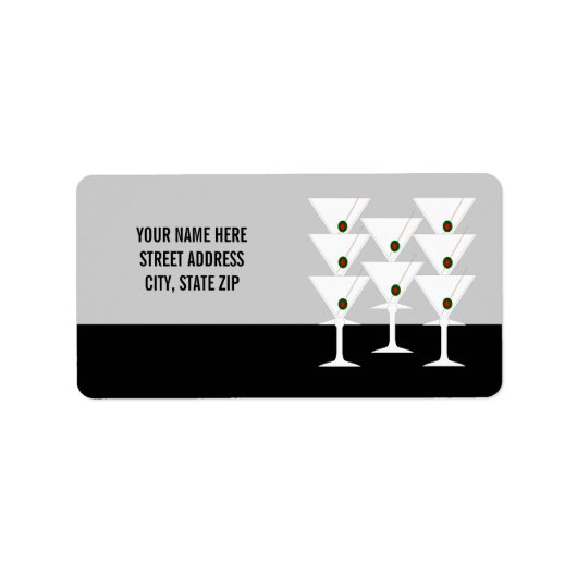 Martinis Address Mailing Labels (Voorkant)