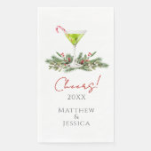 Martinis and Mistletoe Custom Holiday Guest Towels Servet (Voorkant)