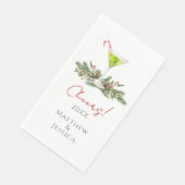Martinis and Mistletoe Custom Holiday Guest Towels Servet (Hoek)