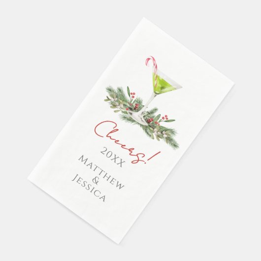 Martinis and Mistletoe Custom Holiday Guest Towels Servet (Hoek)
