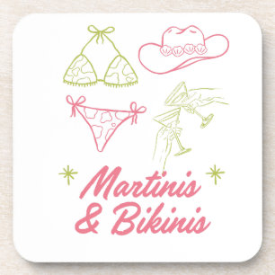 Martinis en Bikinis Bachelorette Beach Party Bier Onderzetter