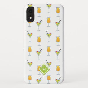 Martini's en cocktails Drinken patroon met monogra iPhone XR Hoesje