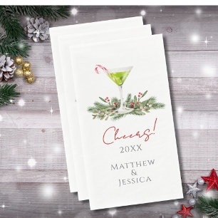 Martinis en Misteletoe Op Maat Gemaakte Kerst Gast Servet