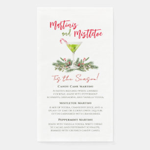 Martinis en Mistletoe Kerstfeest Cocktailparty  Servet