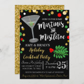 Martinis en Mistletoe Kerstmis Kaart (Voorkant / Achterkant)