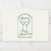 Martinis & Huwelijk Bachelorette Weekend Likeurfles Etiket (Enkel label)