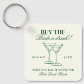 Martinis & Huwelijk Bachelorette Weekend Sleutelhanger (Voorkant)