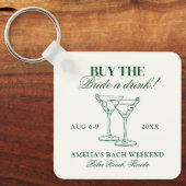 Martinis & Huwelijk Bachelorette Weekend Sleutelhanger (Voorkant)