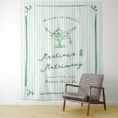 Martinis & Huwelijk Groene Bachelorette-feestje Wandkleed (In situ)