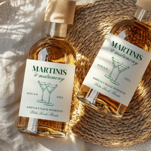 Martinis & Huwelijk Vrijgezellenweekend Likeurfles Etiket