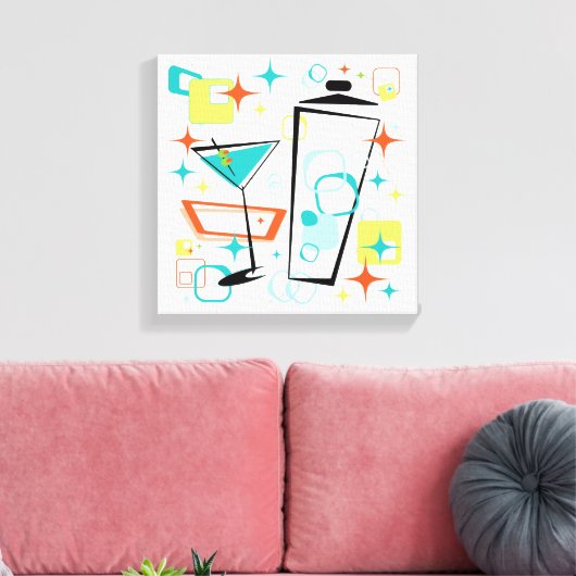 Martinis is een Go-Go! Canvas Afdruk (Insitu (Woonkamer))