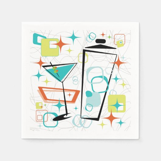 Martinis is een go-go cocktail servetten (Voorkant)