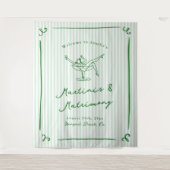 Martinis & Matrimony Green Bachelorette Feest Wandkleed (Voorkant)