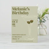 Martinis verjaardagsfeestje kaart (Staand voorkant)