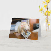 Marty Mouse Leesboek Wenskaart Kaart (Gele Bloem)