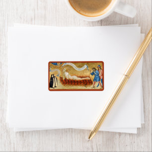 Martyrdom St. Lawrence, met twee nonnen (M 022) Etiket