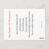 Martyrdom St Stephen Prayer Card Briefkaart (Achterkant)
