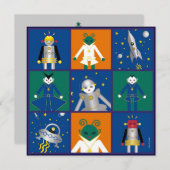 Martzkins in Outer Space Birthday Party Kaart (Voorkant / Achterkant)