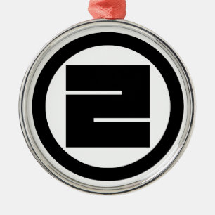 Maru ni ichi no kakuji metalen ornament