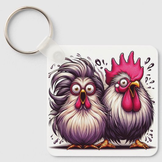 "Marv & Mary Silkie" Duo Aluminum Keychain (Voorkant)