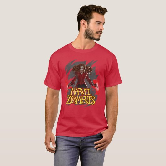 Marvel Animation Marvel Zombies Zombie Scarlet Wit T-shirt (Voorkant volledig)