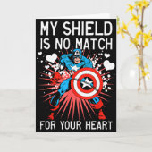 Marvel Captain America Schild Hart Valentijnsdag G Kaart (Gele Bloem)