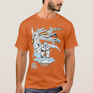 Marvel Comics Fantastic Four Vintage Zilveren Surf T-shirt