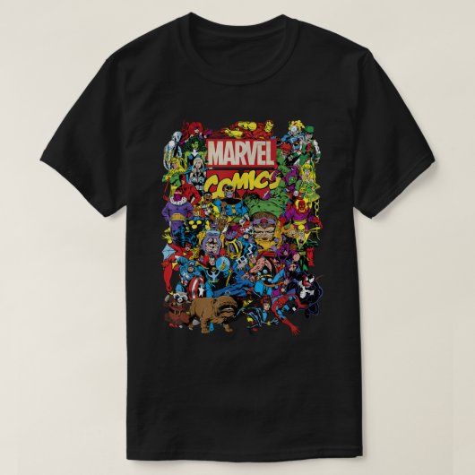Marvel Comics Heroes Group Shot Graphic T-Shirt (Design devant)