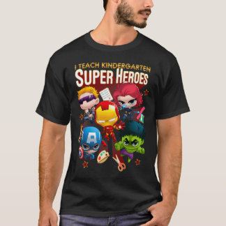 Marvel Group Shot Ik Leer Kleuterschool Superheld T-shirt
