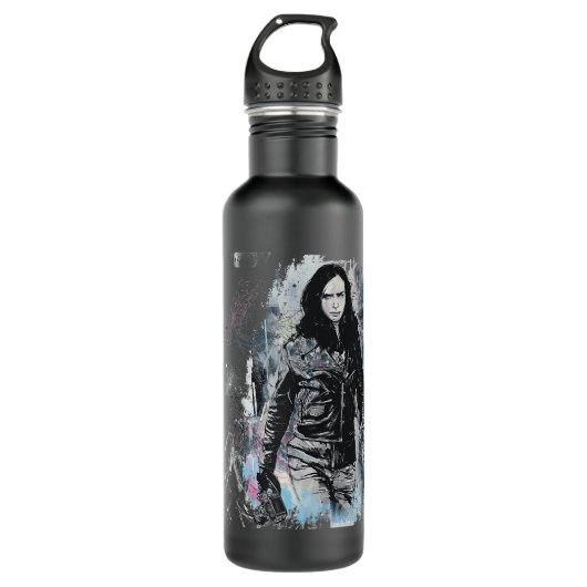 Marvel Jessica Jones Sketch Raglan Baseball T-shir Waterfles (Voorkant)