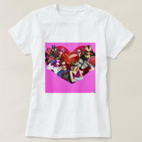 Marvel Valentijnsdag Group Shot Heart Mashup T-S