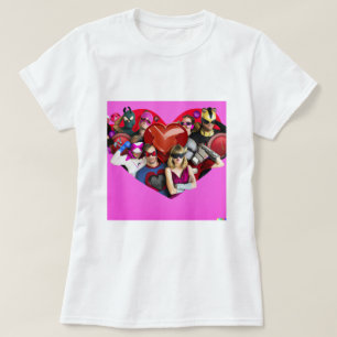 Marvel Valentijnsdag Group Shot Heart Mashup T-S T-shirt