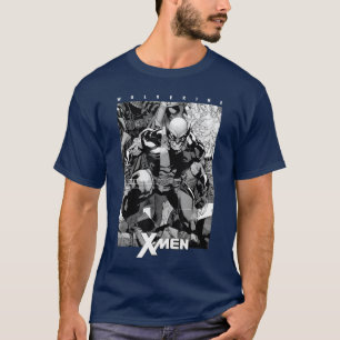 Marvel XMen Wolverine Zwart Wit Stripverhaal Panee T-shirt
