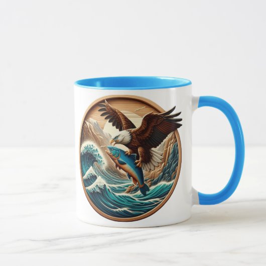Marvelous Eagle Swooping Down to Catch Fish Mok (Rechts)