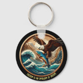 Marvelous Eagle Swooping Down to Catch Fish Sleutelhanger (Voorkant)