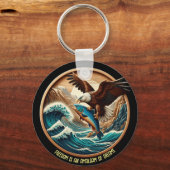 Marvelous Eagle Swooping Down to Catch Fish Sleutelhanger (Voorkant)