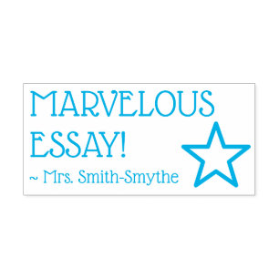"MARVELOUS ESSAY!" Educator Rubber Stamp Zelfinktende Stempel
