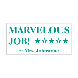 "MARVELOUS JOB!" Educator Rubber Stamp Zelfinktende Stempel