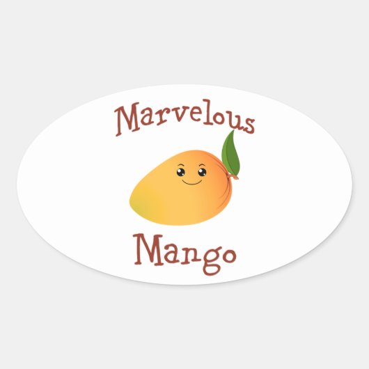 Marvelous Mango Ovale Sticker (Voorkant)