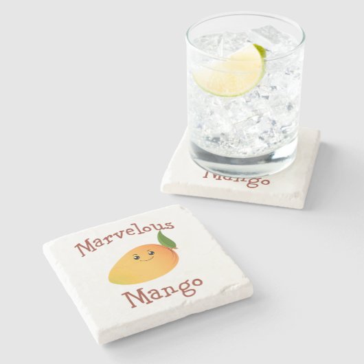 Marvelous Mango Stenen Onderzetter (Zijkant)