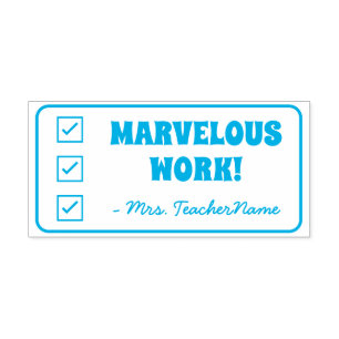 "MARVELOUS WORK!" + Rubberstempel voor educatieve  Zelfinktende Stempel