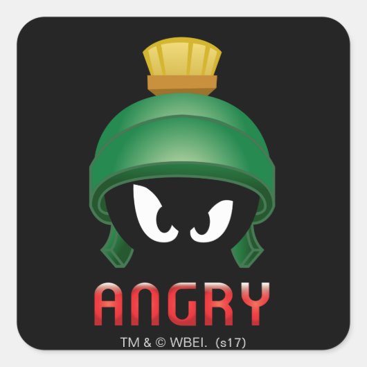 MARVIN DE MARTIAN™ Angry Emoji Vierkante Sticker (Voorkant)