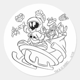 MARVIN DE MARTIAN™ MET speelgoed Ronde Sticker