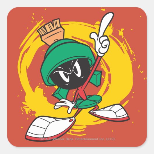 MARVIN DE MARTIAN™ naar boven gericht Vierkante Sticker (Voorkant)
