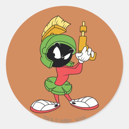 MARVIN DE MARTIAN™ Ready MET Laser Ronde Sticker (Voorkant)