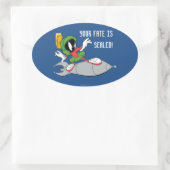 MARVIN DE MARTIAN™ Riding Rocket Ovale Sticker (Tas)