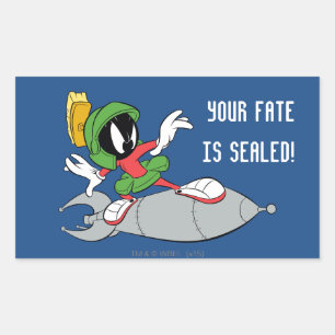 MARVIN DE MARTIAN™ Riding Rocket Rechthoekige Sticker